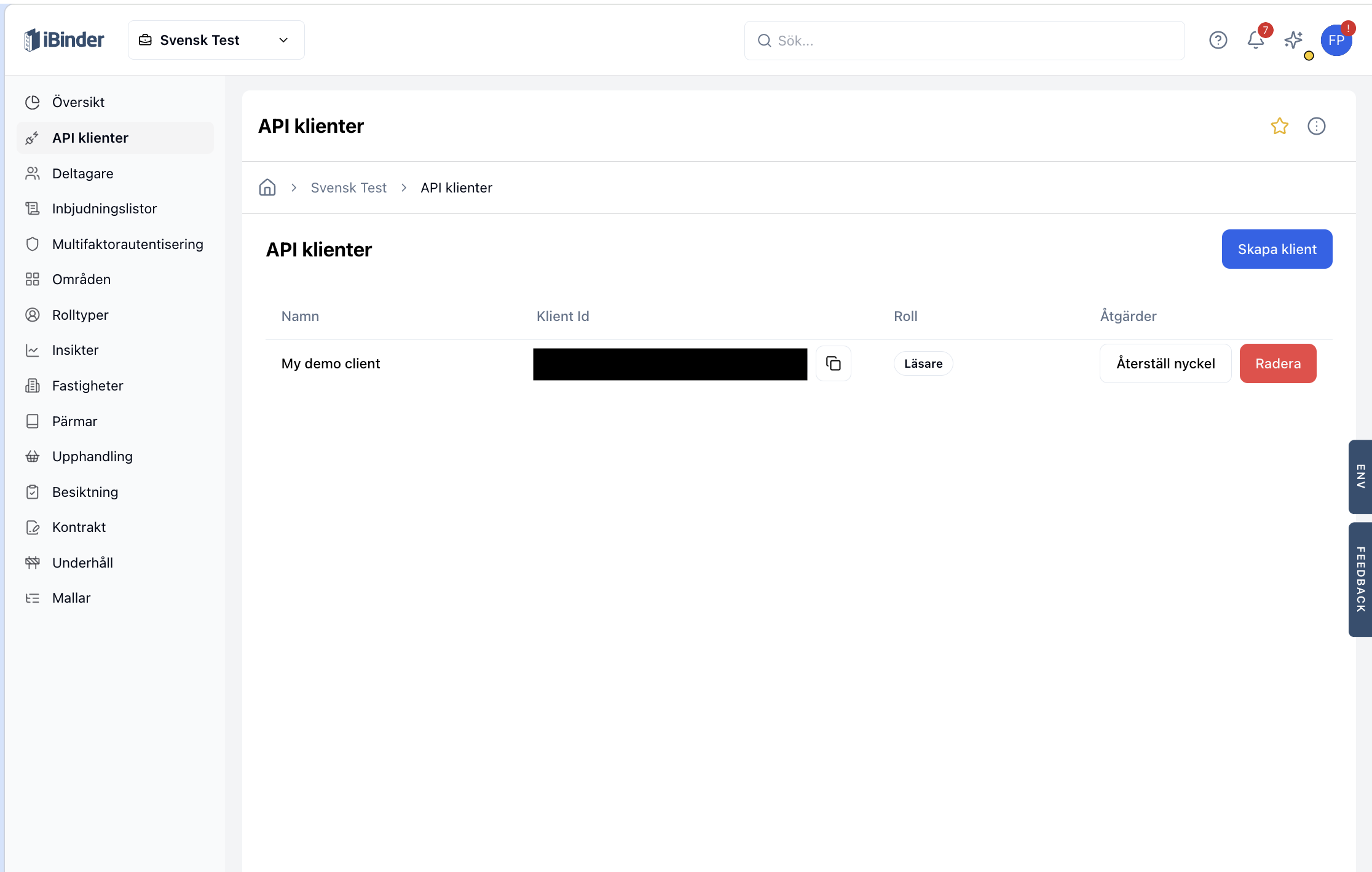 Client list with new client
